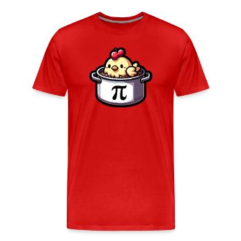 Pi Day Poulet Motif Pi Fans Fans de Maths Enseignants - T-shirt bio Premium Homme - rouge - Devant - Damien (186cm)
