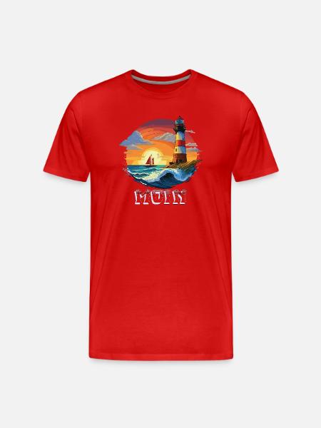 Moin Lighthouse - Men's Premium Organic T-Shirt - red