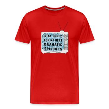 Stay Tuned - Men's Premium Organic T-Shirt - red - Front - Damien (186cm)