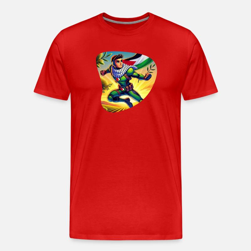 Falastin Hero - Männer Premium Bio T-Shirt - Rot