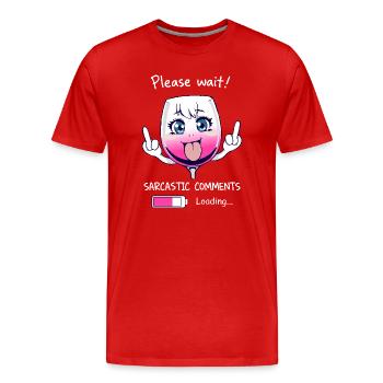 Sarkastisches Weinglas - Männer Premium Bio T-Shirt - Rot - Vorne - Damien (186cm)