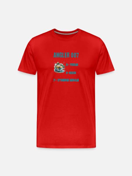Angler - Männer Premium Bio T-Shirt - Rot