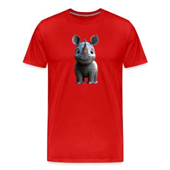 Rhino Rhinoceros Africa Safari Rhinos Rhino - Men's Premium Organic T-Shirt - red - Front - Damien (186cm)