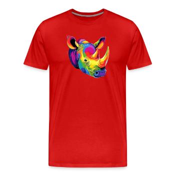 Rhino Rhinoceros Africa Safari Rhinos Rhino - Men's Premium Organic T-Shirt - red - Front - Damien (186cm)