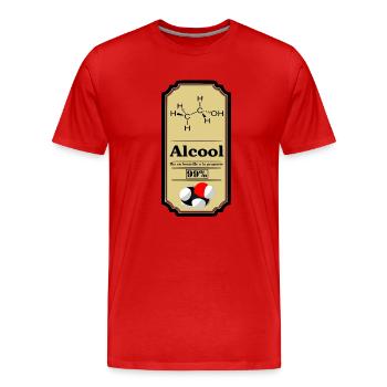 Alcohol - Men's Premium Organic T-Shirt - red - Front - Damien (186cm)
