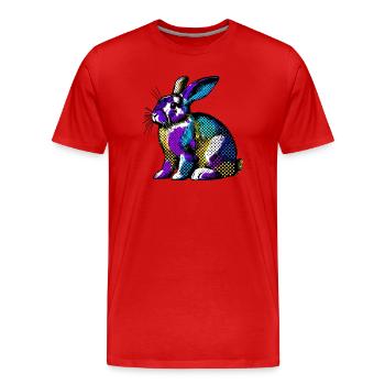 Rabbit - Men's Premium Organic T-Shirt - red - Front - Damien (186cm)