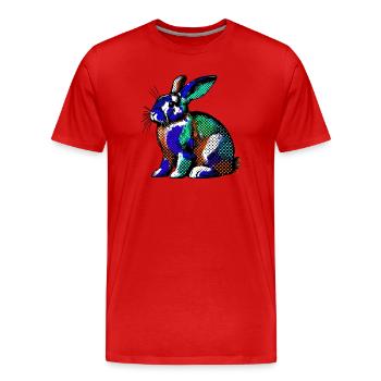 Kaninchen - Männer Premium Bio T-Shirt - Rot - Vorne - Damien (186cm)