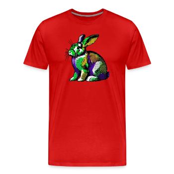Kaninchen - Männer Premium Bio T-Shirt - Rot - Vorne - Damien (186cm)