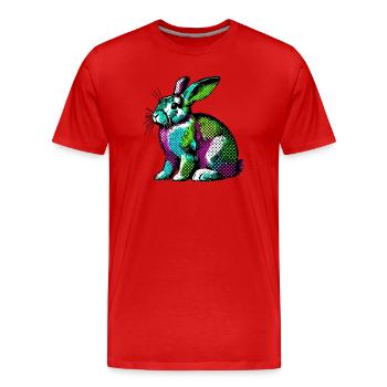 Kaninchen - Männer Premium Bio T-Shirt - Rot - Vorne - Damien (186cm)