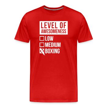Boxen Boxen Boxen - Männer Premium Bio T-Shirt - Rot - Vorne - Damien (186cm)