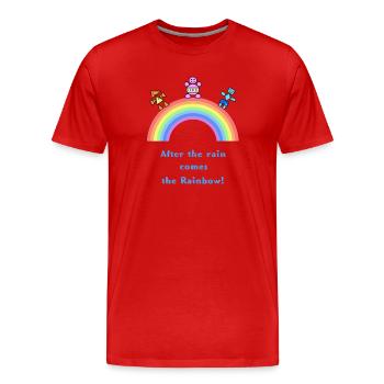 Nach Regen kommt der Regenbogen - Männer Premium Bio T-Shirt - Rot - Vorne - Damien (186cm)