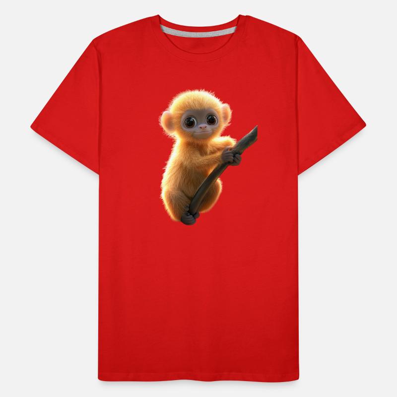 Singe Gibbon Main Blanche Gibbon Singe Mignon Lar Gibbons T-shirt bio Premium Homme