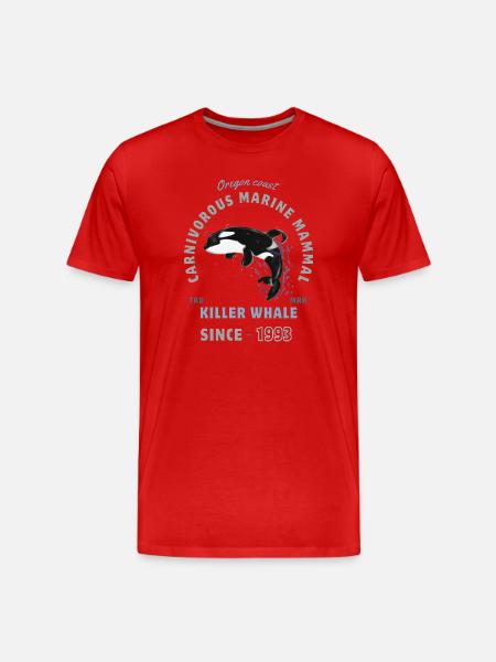 Orca Tier Meeressäuger - Schwertwal - Männer Premium Bio T-Shirt - Rot