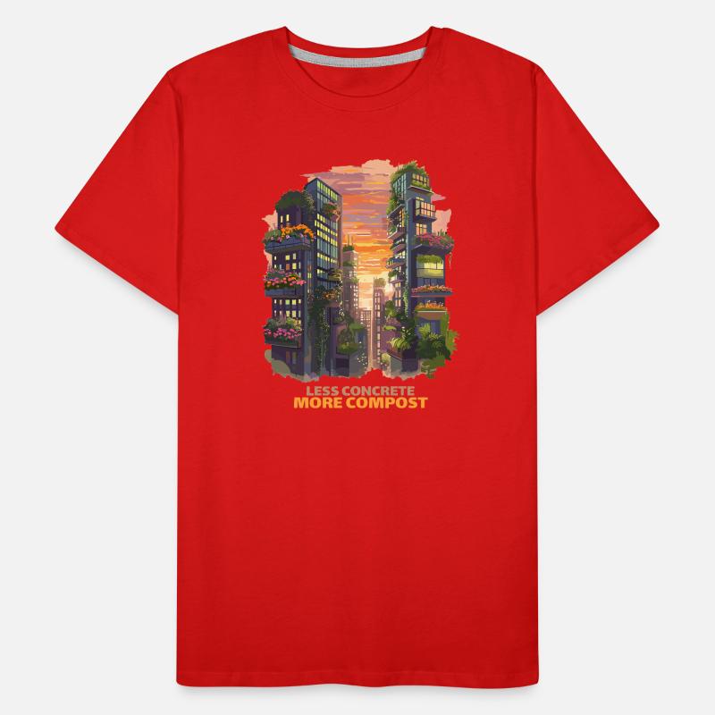 Jardinage urbain - Moins de béton, plus de compost T-shirt bio Premium Homme