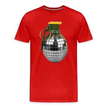 Disco-Granate, Tanzbombe, Party-Detonator, - Männer Premium Bio T-Shirt - Rot - Vorne - Damien (186cm)