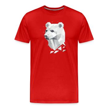 Tête d’ours géométrique – Force et tranquillité - T-shirt bio Premium Homme - rouge - Devant - Damien (186cm)