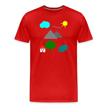 Paysage Simple - T-shirt bio Premium Homme - rouge - Devant - Damien (186cm)