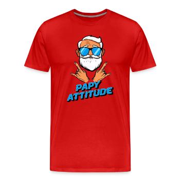 Papy attitude - T-shirt bio Premium Homme - rouge - Devant - Damien (186cm)