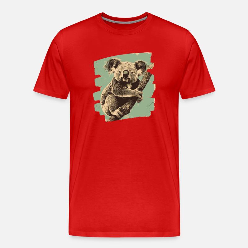 Koala Bär - Männer Premium Bio T-Shirt - Rot