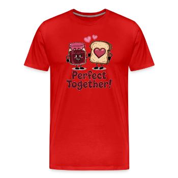 Parfaits Ensemble: Confiture et Toast - T-shirt bio Premium Homme - rouge - Devant - Damien (186cm)