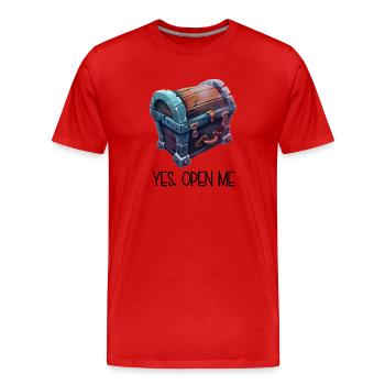 Alte Schatztruhe – YES OPEN ME Cartoon - T-shirt bio Premium Homme - rouge - Devant - Damien (186cm)