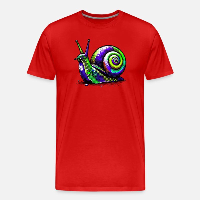 Schnecke - Männer Premium Bio T-Shirt - Rot