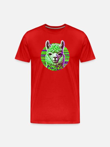 Alpaca - Men's Premium Organic T-Shirt - red