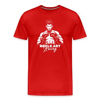 BOXING NOBLE ART - Men's Premium Organic T-Shirt - red - Front - Damien (186cm)