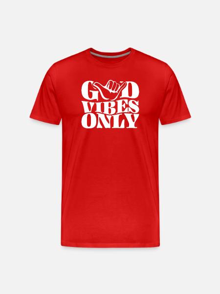 Positive Energy (White) - Men's Premium Organic T-Shirt - red