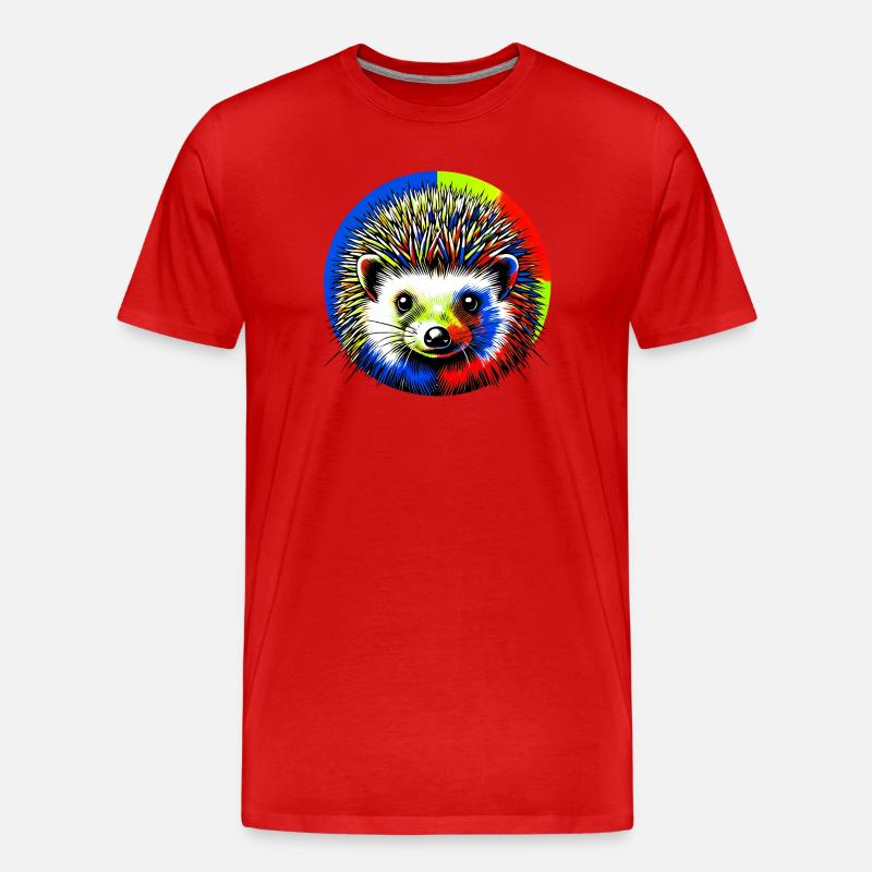 Igel - Männer Premium Bio T-Shirt - Rot