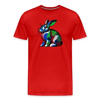 Kaninchen - Männer Premium Bio T-Shirt - Rot - Vorne - Damien (186cm)