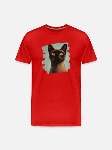 Birman Birmanie Chat Rétro - T-shirt bio Premium Homme - rouge