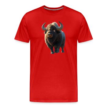 Bison, Bison, Bovins sauvages, Bison, Bison d’Amérique - T-shirt bio Premium Homme - rouge - Devant - Damien (186cm)