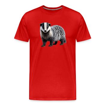 Dachs - Männer Premium Bio T-Shirt - Rot - Vorne - Damien (186cm)