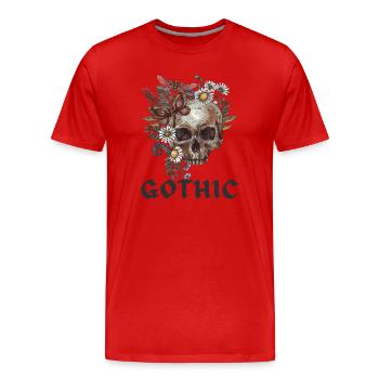 Gothic Black Edition Skull - Men's Premium Organic T-Shirt - red - Front - Damien (186cm)