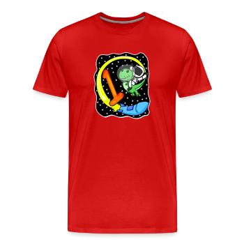 Number 1 Number One - Dinosaur Motif - Men's Premium Organic T-Shirt - red - Front - Damien (186cm)