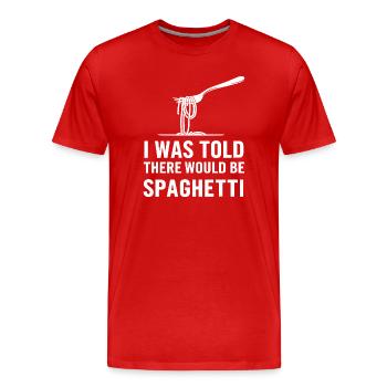 Spaghetti-Überraschung - Männer Premium Bio T-Shirt - Rot - Vorne - Damien (186cm)