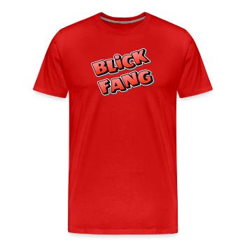 BLICK FANG - Männer Premium Bio T-Shirt - Rot - Vorne - Damien (186cm)