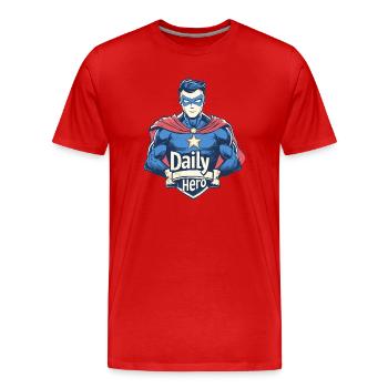 Daily Hero - Entfessle den Helden in Dir - Männer Premium Bio T-Shirt - Rot - Vorne - Damien (186cm)