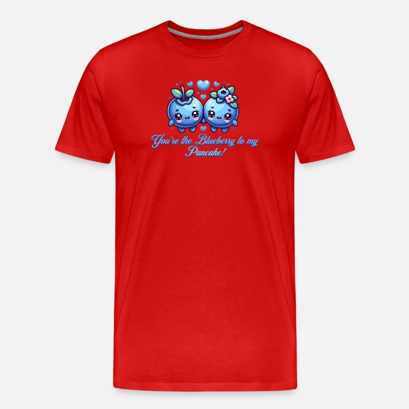 Süßes Design mit Blaubeeren - Männer Premium Bio T-Shirt - Rot