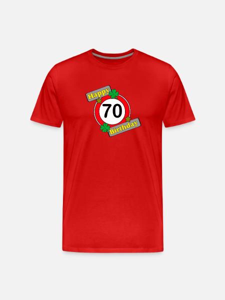 70th Birthday , Happy Birthday (25) - Men's Premium Organic T-Shirt - red