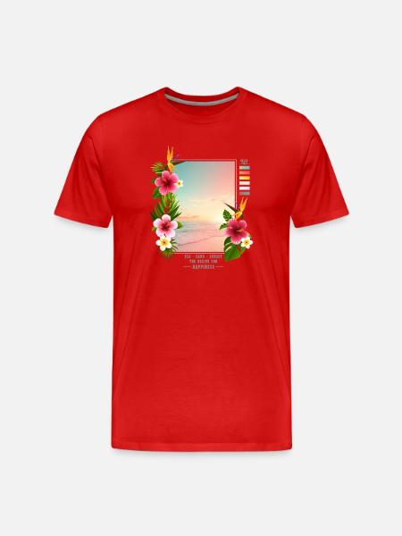Sea - Sand - Sunset - Men's Premium Organic T-Shirt - red