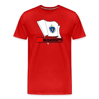 Flag Massachusetts heart MASSACHUSETTS - Men's Premium Organic T-Shirt - red - Front - Damien (186cm)