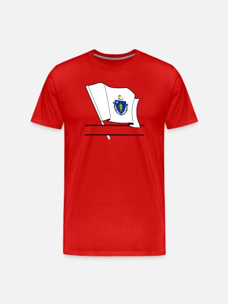 Flag Massachusetts text banner - Men's Premium Organic T-Shirt - red