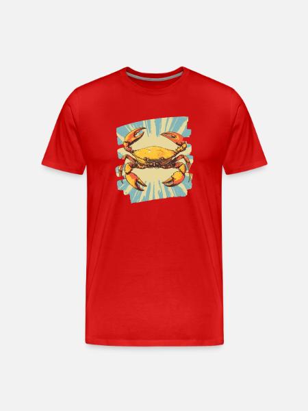 Crab Retro - Men's Premium Organic T-Shirt - red