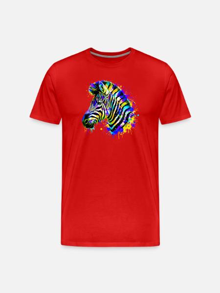 Zebra - Men's Premium Organic T-Shirt - red