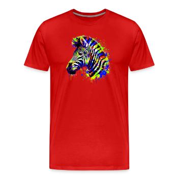 Zebra - Men's Premium Organic T-Shirt - red - Front - Damien (186cm)