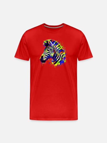 Zebra - Männer Premium Bio T-Shirt - Rot