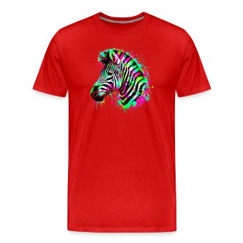 Zebra - Men's Premium Organic T-Shirt - red - Front - Damien (186cm)