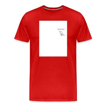 Spatzl - Männer Premium Bio T-Shirt - Rot - Vorne - Damien (186cm)